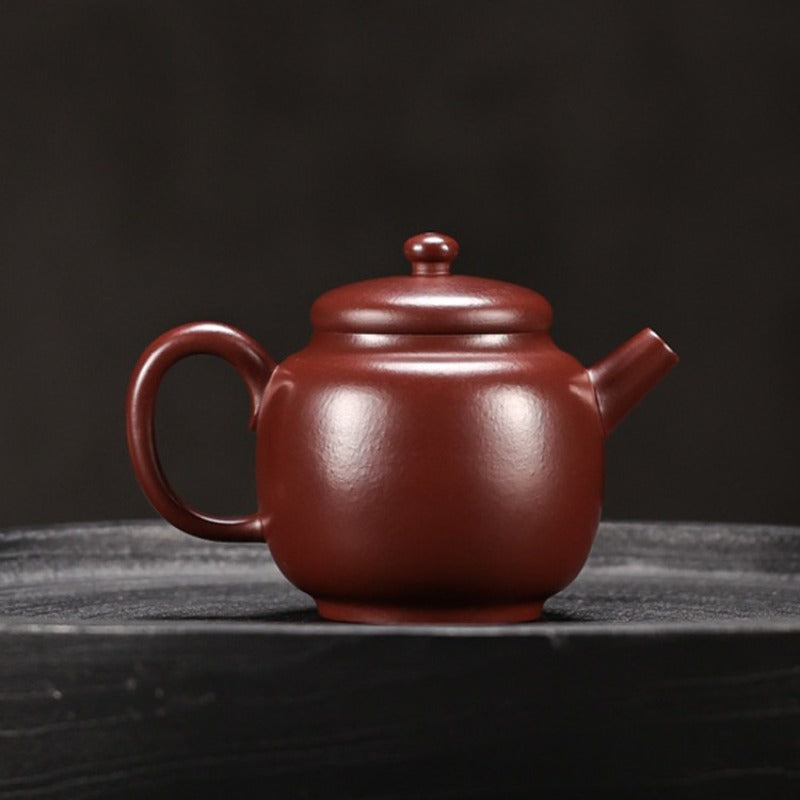 Vollständig handgefertigte Yixing-Zisha-Teekanne [Mini Julun Pot] (Zi Zhu Ni - 130 ml)