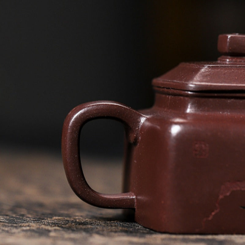 Full Handmade Yixing Zisha Teapot [Sifang Piao Xiang] (Zi Ni - 160ml) - YIQIN TEA HOUSE | yiqinteahouse.com | <200ml, full handmade zisha teapot, teapot, teaware