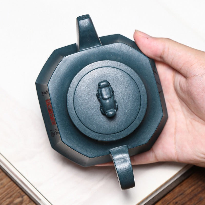 宜兴紫砂茶壶 [八方龙尊] (天青泥 - 220ml)