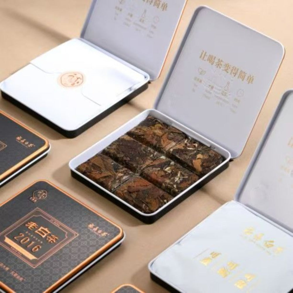 2016 Fuding Weißer Tee Ziegel [Gong Mei] Geschenkset 300g (30g x 10 Dosen)