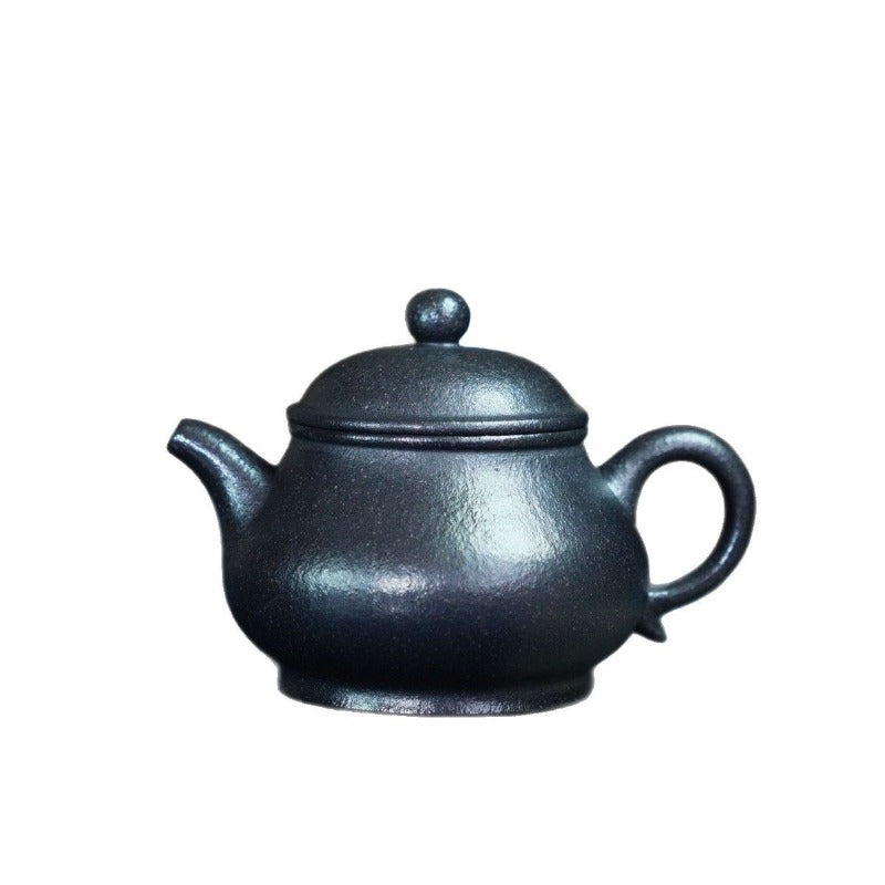 Théière Yixing Zisha entièrement faite à la main [Gao Pan Pot] (Zhu Ni cuit en réduction - 240 ml)
