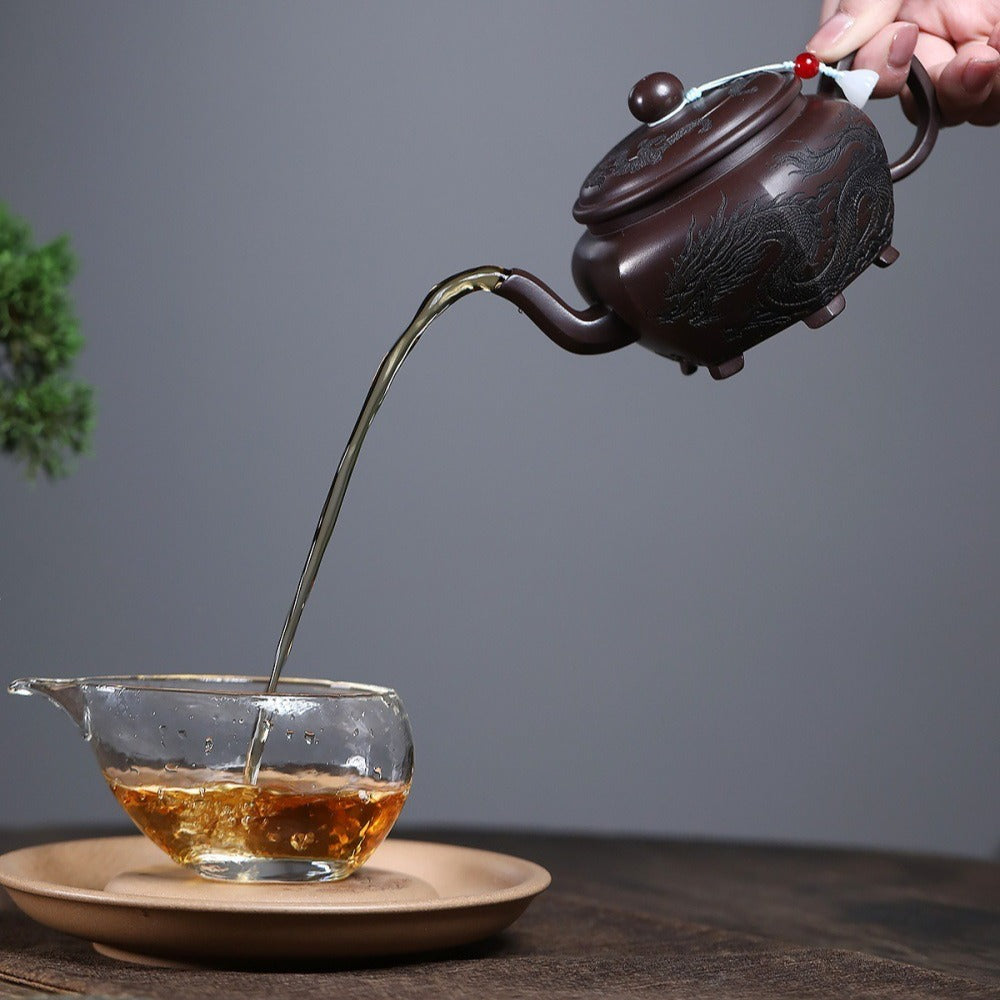 Yixing Zisha Teapot [Dragon Liufang] (Gu Tong Wu Ni - 330ml)