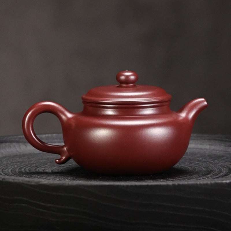 Théière Yixing Zisha entièrement faite à la main [Pot Fanggu] (Long Xue Sha - 160ml)