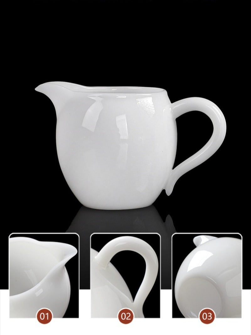 Eisjade-Weißporzellan glasierter Fair Cup mit Griff 200-250ml