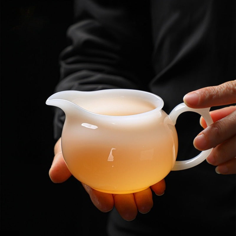 Eisjade-Weißporzellan glasierter Fair Cup 220-240ml