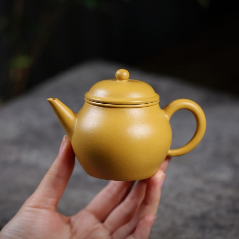 Yixing Zisha Teapot [Shui Ping] (Huangjin Zhu Ni - 150ml)