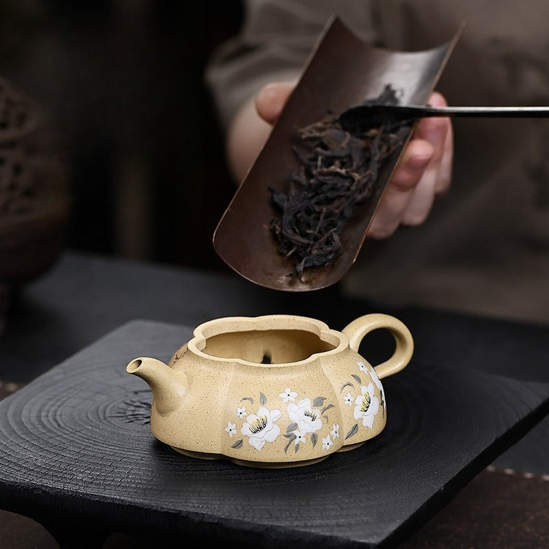 全手工宜兴紫砂茶壶 [隐翠] (本山绿泥 - 120ml)