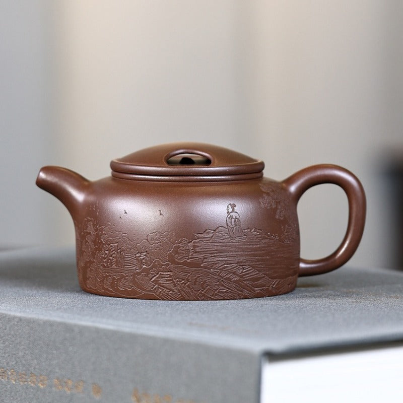 Full Handmade Yixing Zisha Teapot [Niu Gai Lianzi Pot] (Zi Ni - 230ml)