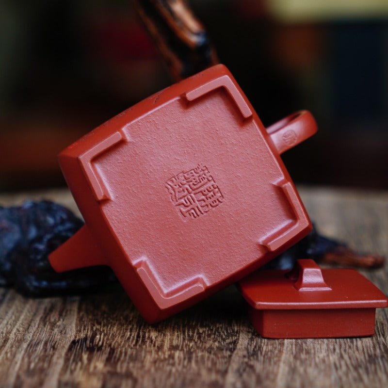 Full Handmade Yixing Zisha Teapot [Sifang Pot] (Zhu Ni - 130ml)