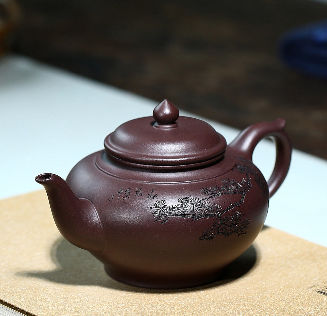 Yixing Zisha Teapot [Ting Song Xiao Ying 听松笑樱] (Lao Zi Ni - 270ml)