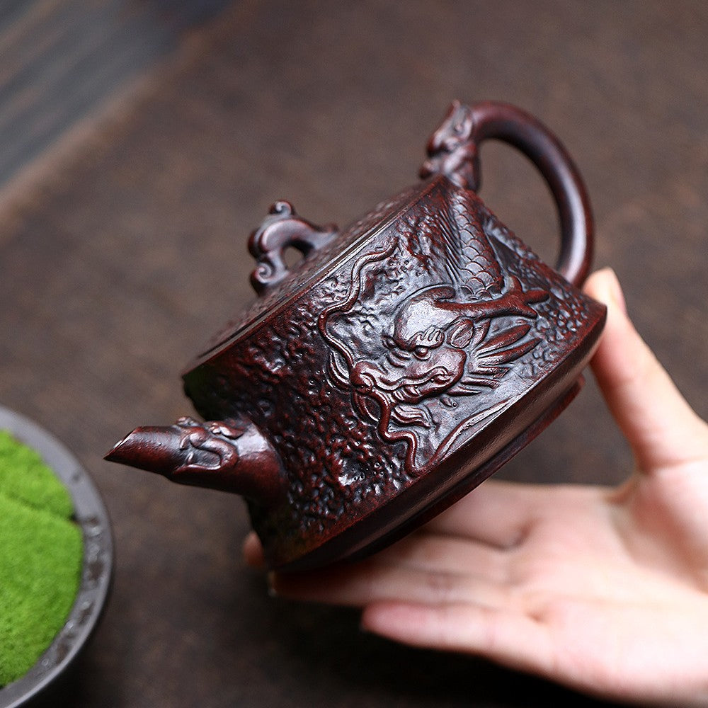 Yixing Zisha Teapot [Dragon Zhu Chu] (Tie Xie Hong Sha - 350ml)