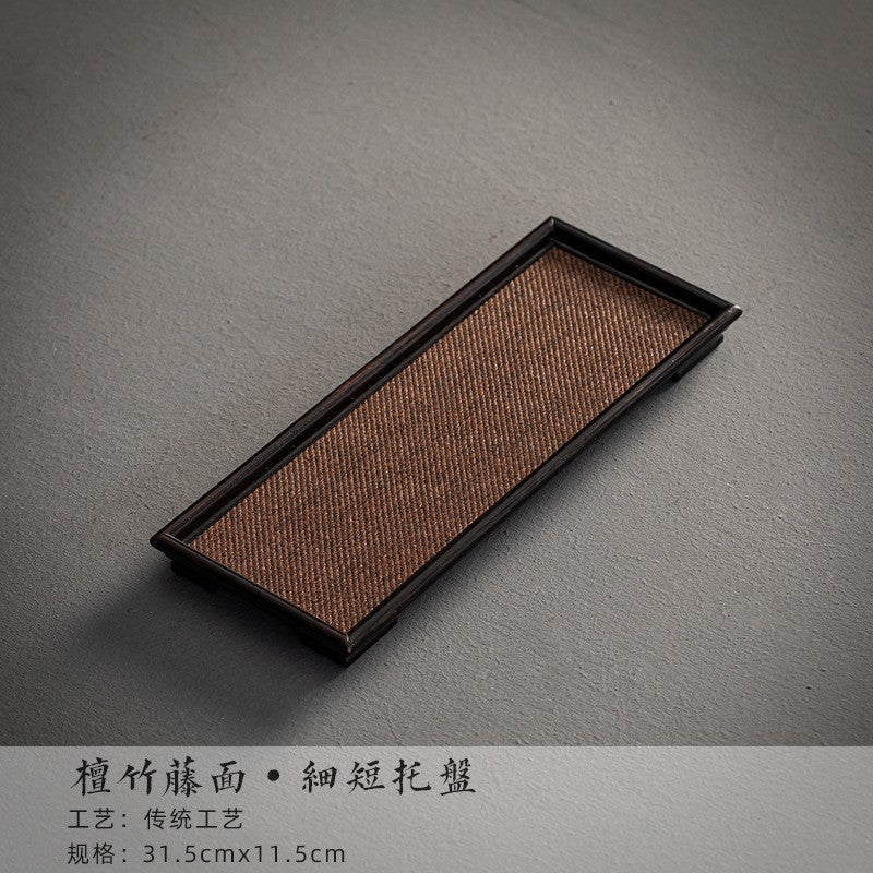 Sandalwood Bamboo Rattan Tea Tray - YIQIN TEA HOUSE | yiqinteahouse.com | tea tray, teaware