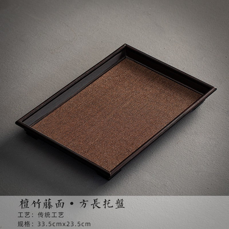 Sandalwood Bamboo Rattan Tea Tray - YIQIN TEA HOUSE | yiqinteahouse.com | tea tray, teaware