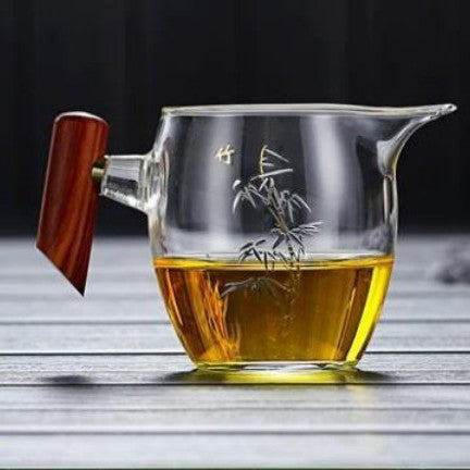 植物系 玻璃公道杯 带不锈钢滤网 350ml