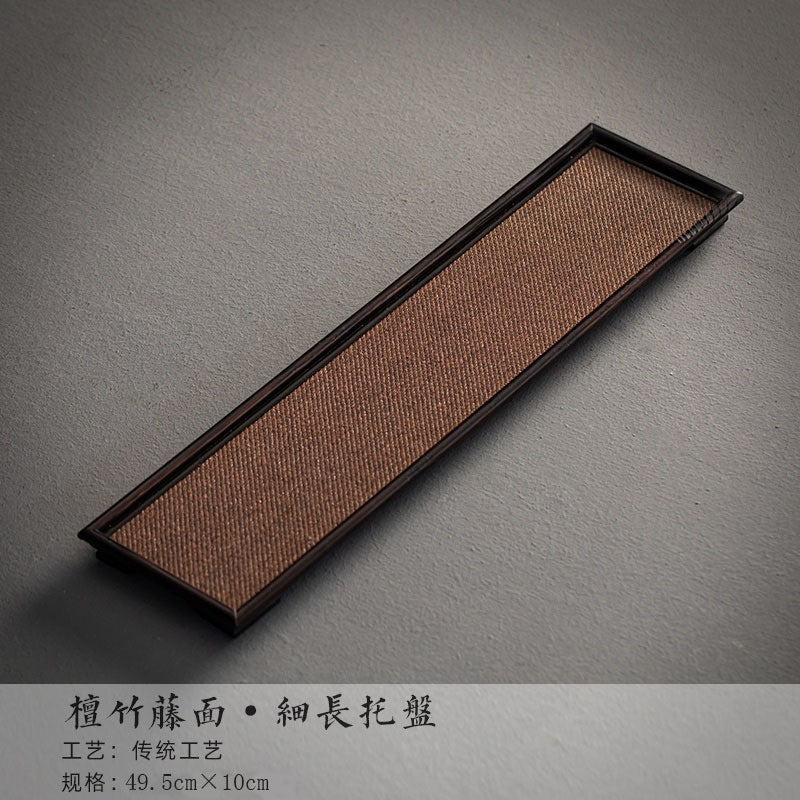 Sandalwood Bamboo Rattan Tea Tray - YIQIN TEA HOUSE | yiqinteahouse.com | tea tray, teaware