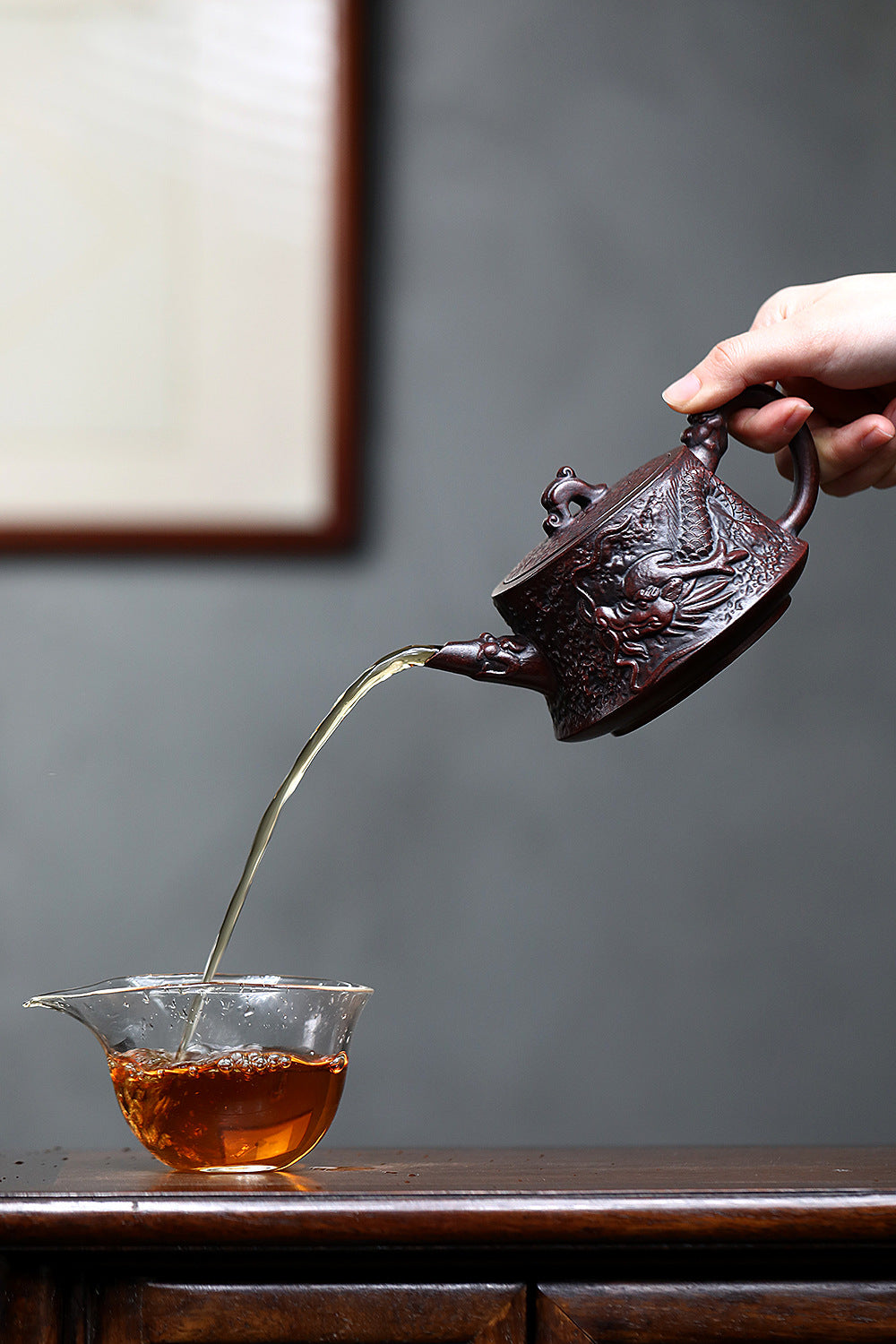 Yixing Zisha Teapot [Dragon Zhu Chu] (Tie Xie Hong Sha - 350ml)