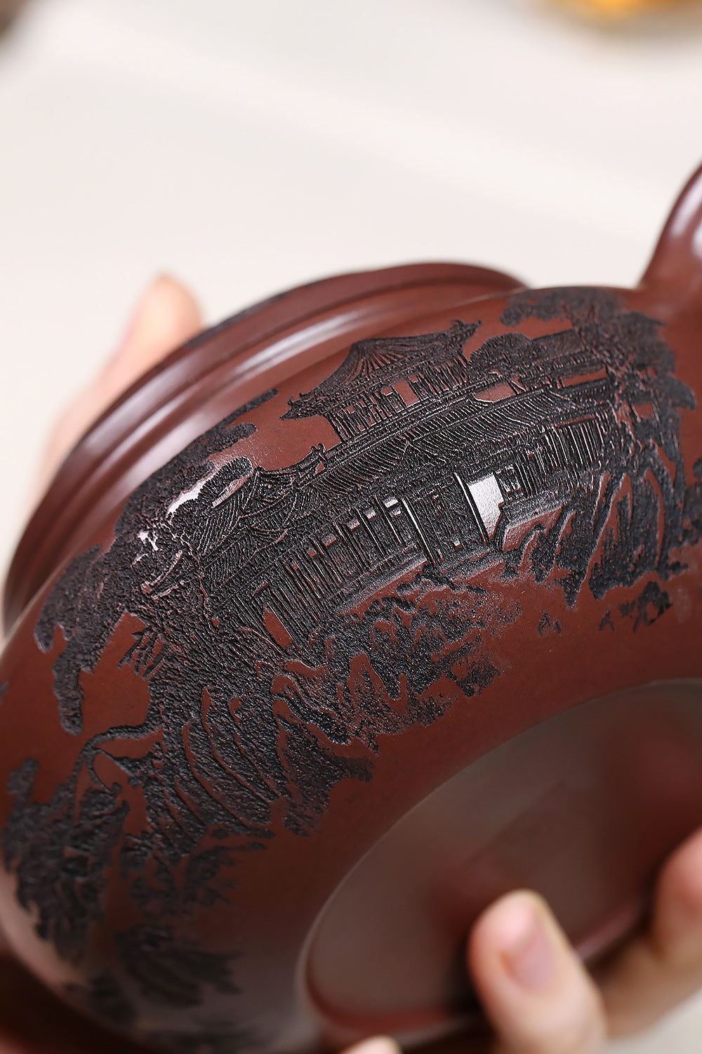 Tetera Yixing Zisha [Shanshui Fanggu] (Zi Ni - 400ml)