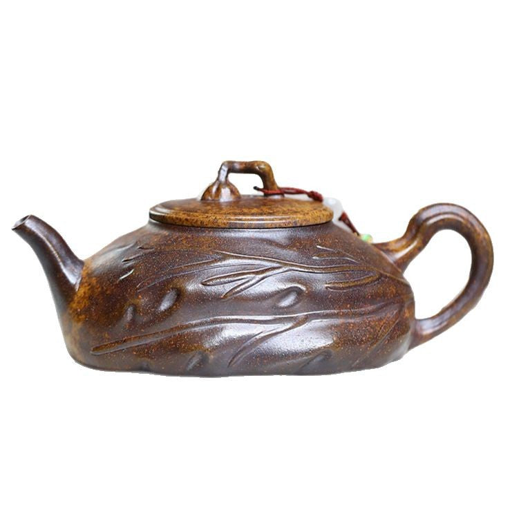 Théière Yixing Zisha [Yiye Zhiqiu] (Argile Jinsha cuite au bois de Longgu - 170 ml)