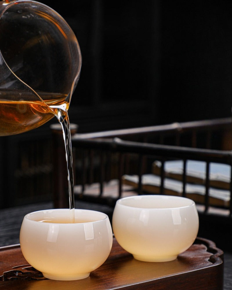 Eisjade-Weißporzellan glasiert kleine Teetasse 30-65ml