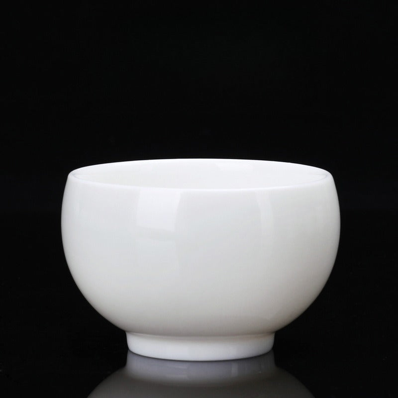 Mutton Fat Jade White Porcelain Glazed Master Tea Cup 75-120ml