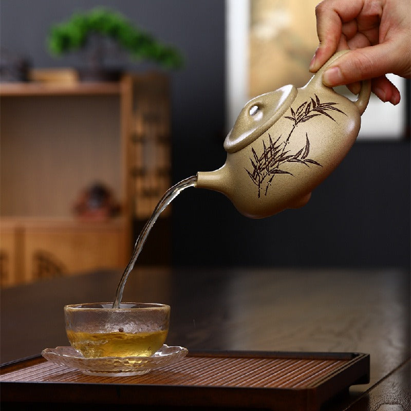 Yixing Zisha Teapot [Bamboo Shi Piao] (Yu Sha Duan - 340ml)