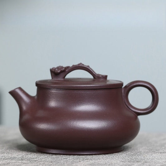 全手工宜兴紫砂茶壶 [吉祥如意] (老紫泥 - 320ml)