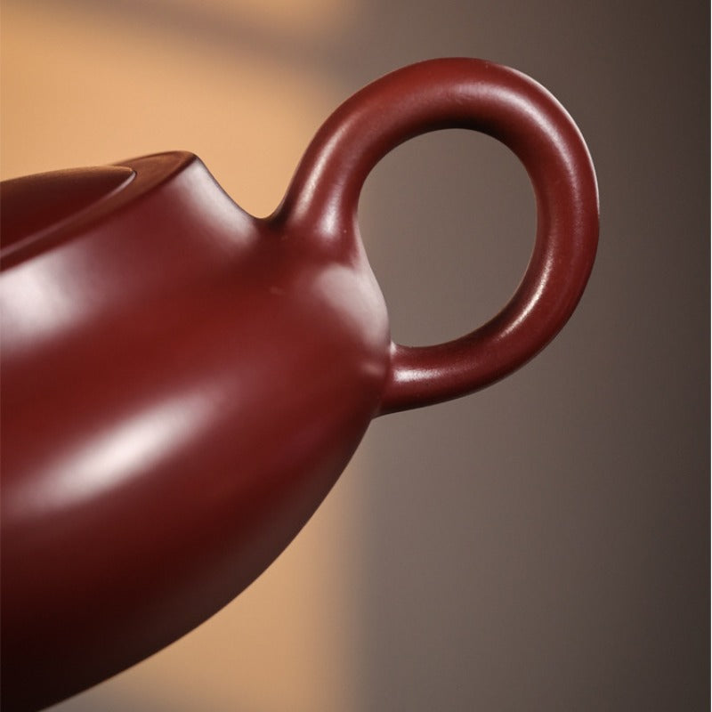 Vollständig handgefertigte Yixing-Zisha-Teekanne 【San Pan Kanne】 (Long Xue Sha - 230 ml)