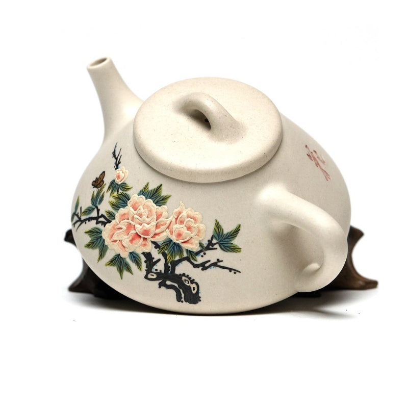 Full Handmade Yixing Zisha Teapot [Flowers Collection] 1 Pot 4 Cups Set (Bei Duan Ni - 245ml)