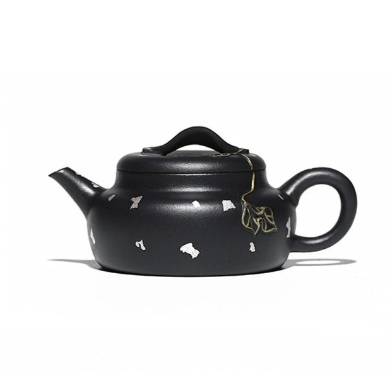 Tetera Yixing Zisha completamente hecha a mano [Jin Zhi Yuye] (Hei Luo Lan - 150 ml)