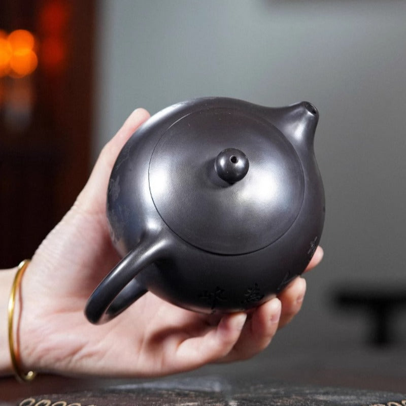 宜兴紫砂茶壶[山水西施] (石黄- 400ml) – YIQIN TEA HOUSE 一沁茶舍