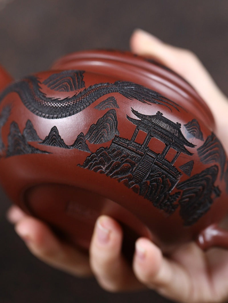 Théière Yixing Zisha [Dragon Fanggu] (Long Xue Sha - 340 ml)