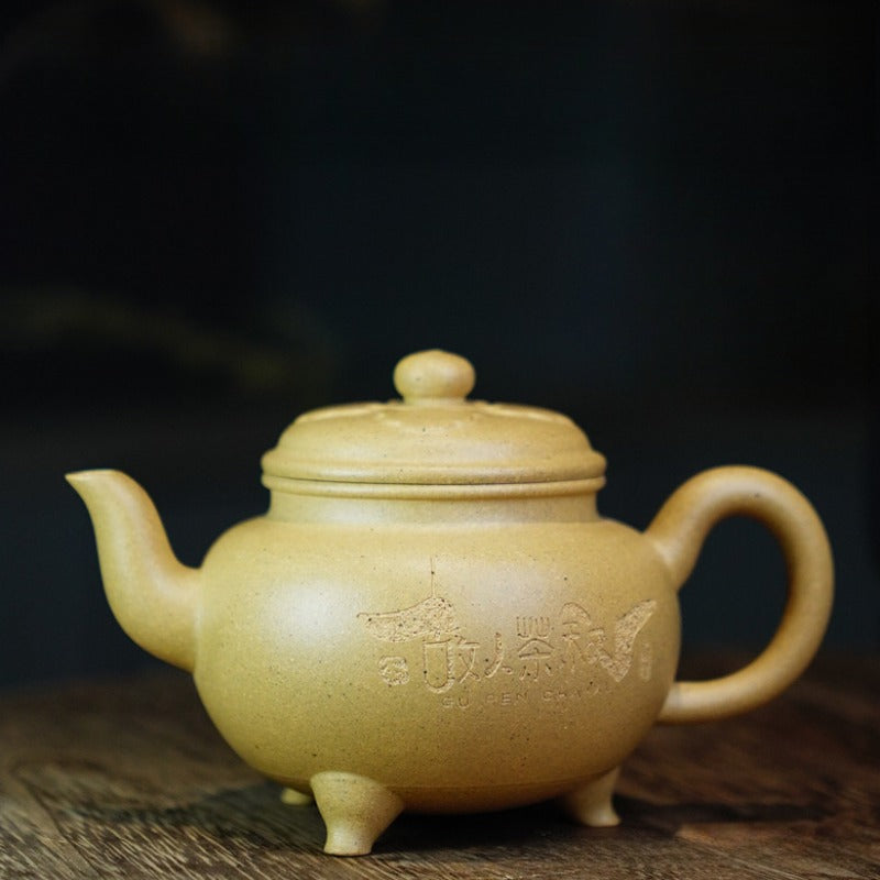 Théière Yixing Zisha entièrement faite à la main [Dabin Ruyi] (Bensan Lu Ni - 200 ml)