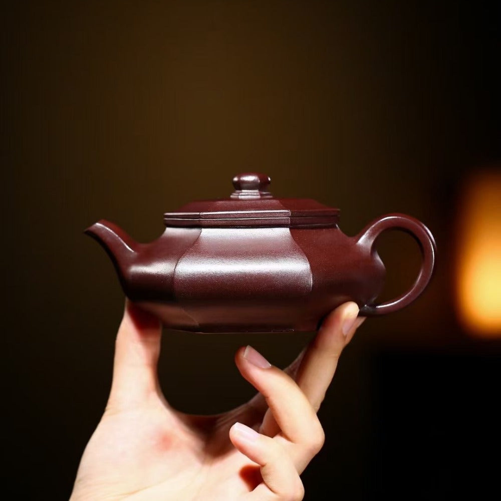 Full Handmade Yixing Zisha Teapot [Dabin Liufang Pot] (Shi Hong - 200ml)