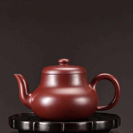 全手工宜兴紫砂茶壶 [君德壶] (龙血砂 - 150ml)