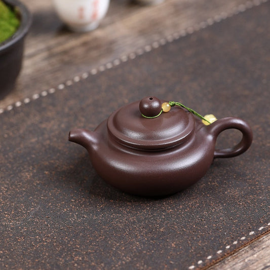 宜兴紫砂茶壶 [小品仿古壶] (老紫泥 - 130ml)