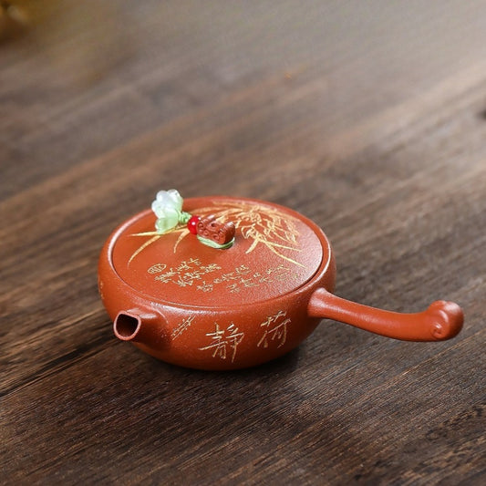 Yixing Zisha Teapot [Lotus Tang Yu] (Hong Jiang Po Ni - 110ml)