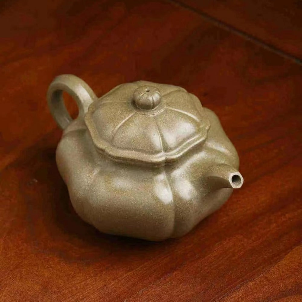 Full Handmade Yixing Zisha Teapot [Kui Fanggu Pot] (Qing Duan Ni - 200ml)
