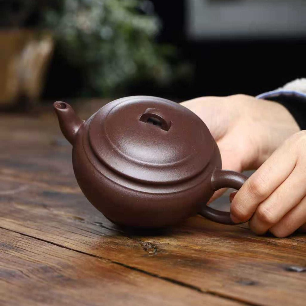 全手工宜兴紫砂茶壶 [碗泉壶] (紫泥 - 300ml)