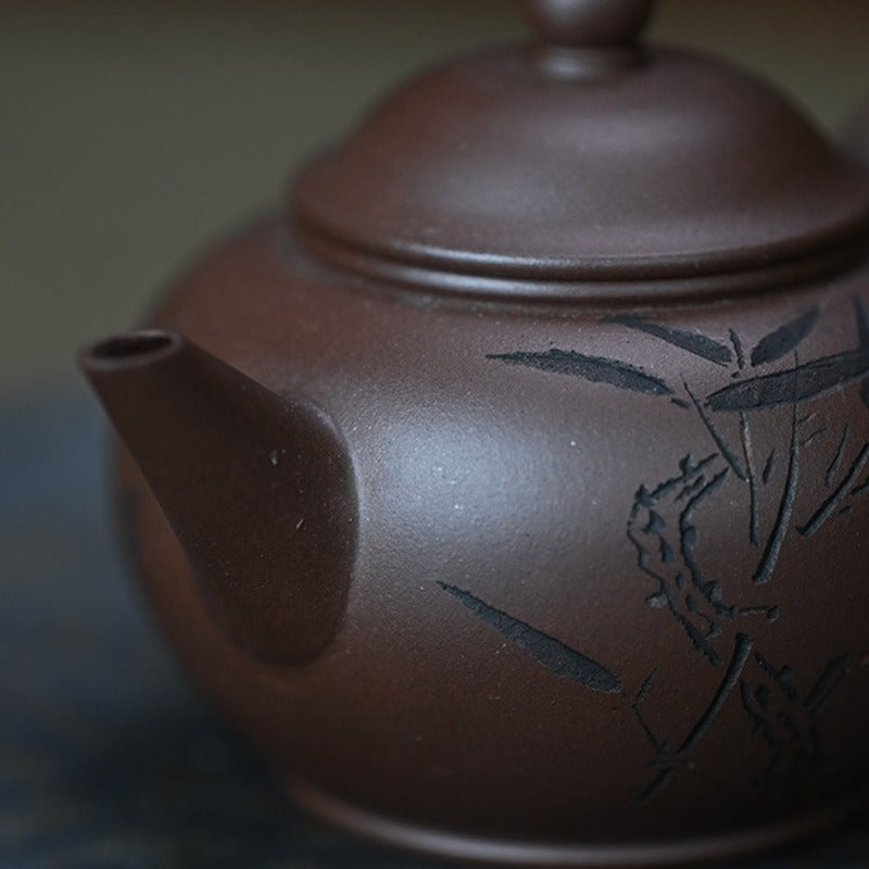 Yixing Zisha Teapot [Bamboo Breeze Shui Ping] (Zi Ni - 150ml)