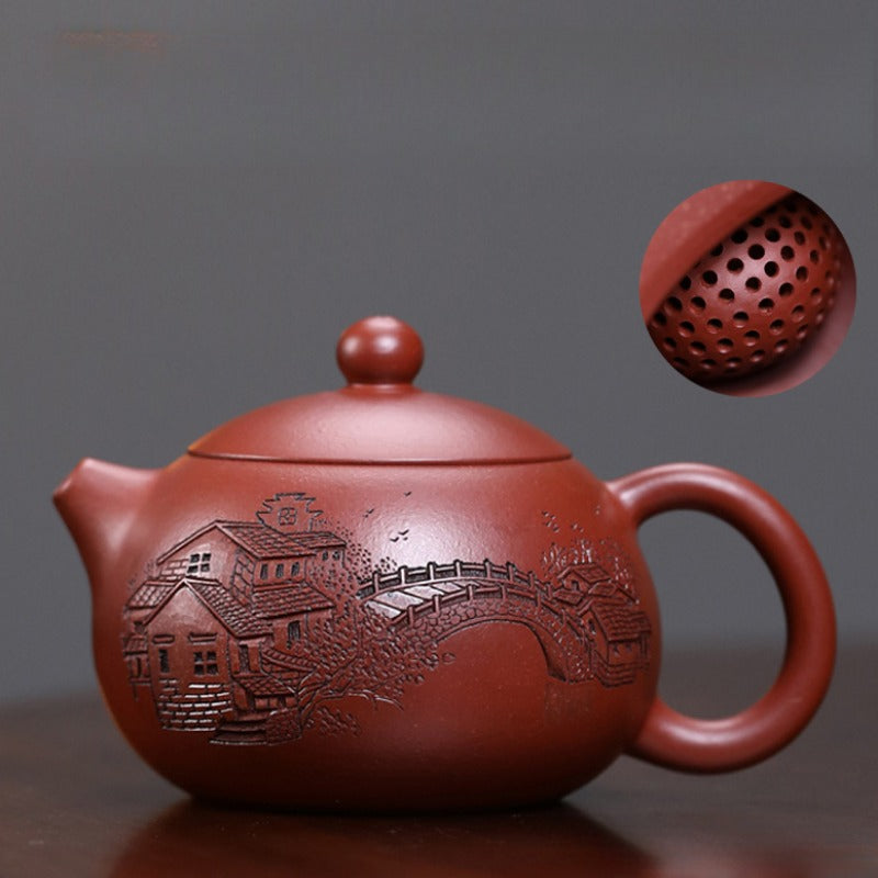 全手工宜兴紫砂茶壶 [忆江南西施壶] (大红袍 - 200ml)