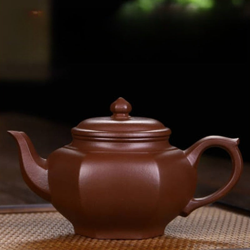Théière Yixing Zisha entièrement faite à la main [Pot Liufang Xiao Ying] (Di Cao Qing - 280 ml)
