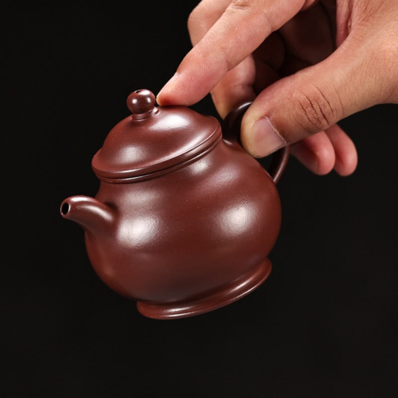 Vollhandgefertigte Yixing Zisha Teekanne [Gao Pan Kanne] (Hong Pi Long - 150ml)