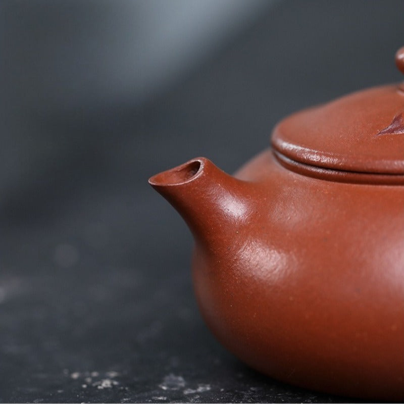 Théière Yixing Zisha entièrement faite à la main [Chun Hua] (Zhu Sha Zhu Ni - 180 ml)