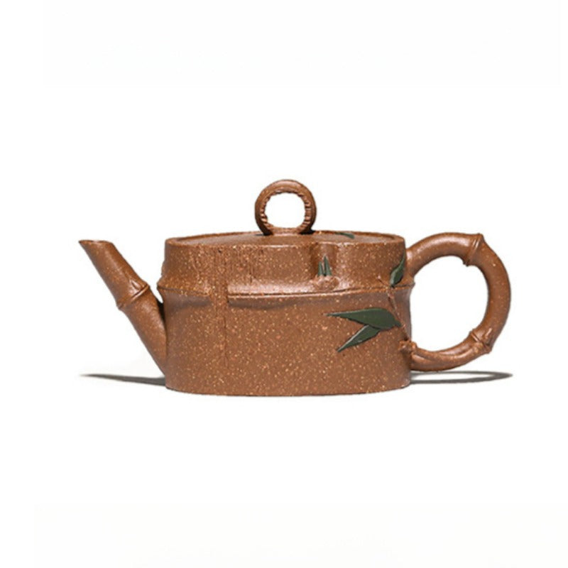 全手工宜兴紫砂茶壶[竹节壶] (金降坡泥- 90ml) – YIQIN TEA HOUSE 一沁茶舍