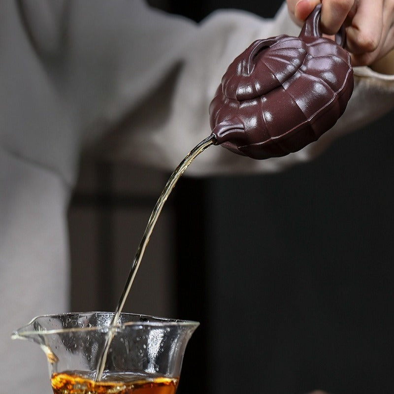 全手工宜兴紫砂茶壶 [清圆] (紫泥 - 200ml)]