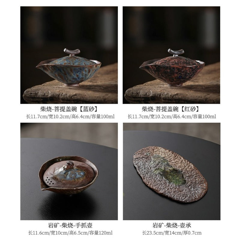 Kiln Change Firewood Firing Handmade Ceramic Gaiwan / Hand-Grab Pot / Tea Tray - YIQIN TEA HOUSE | yiqinteahouse.com | ceramic teapot, gaiwan, tea tray, teapot, teaware