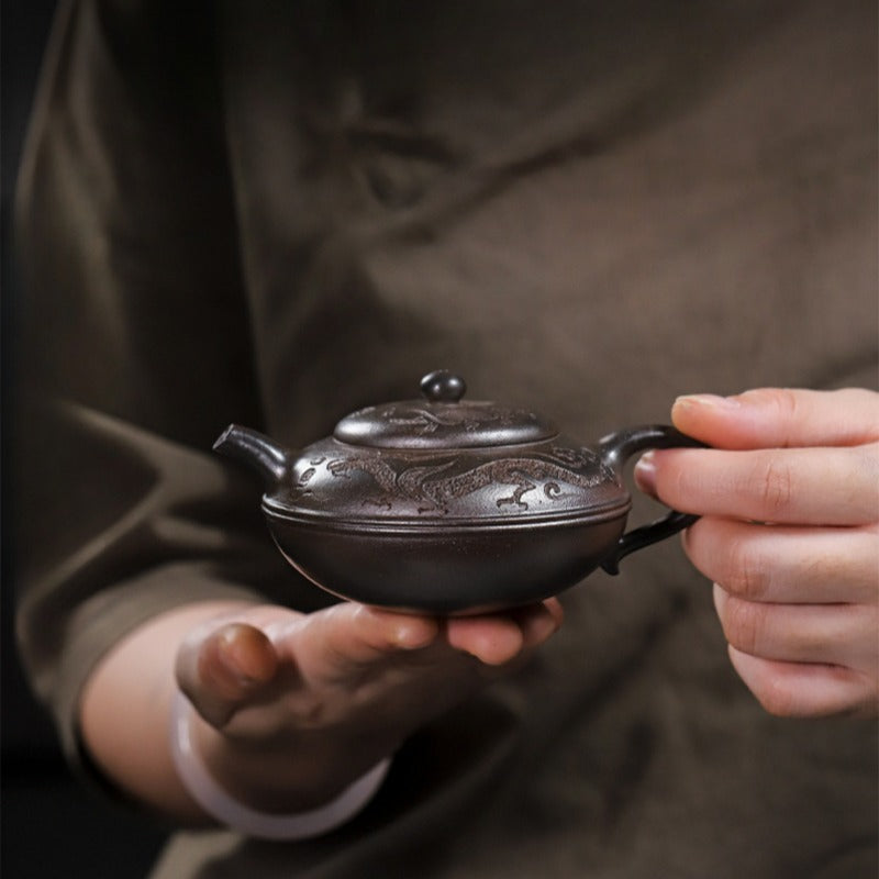 Full Handmade Yixing Zisha Teapot [Yu Yuan] (Tian Qing Ni - 180ml)