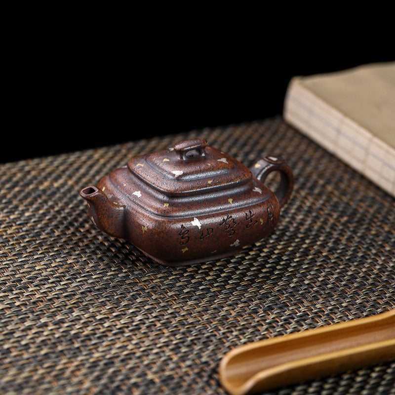 Full Handmade Yixing Zisha Teapot [Sifang Xin Qiao] (Firewood Fired Duan Ni - 150ml)