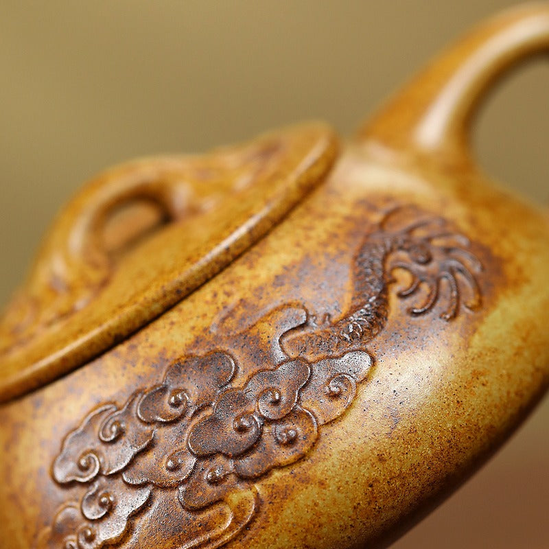 Yixing Zisha Teapot [Dragon Shi Piao] (Longgu Jin Sha - 310ml)