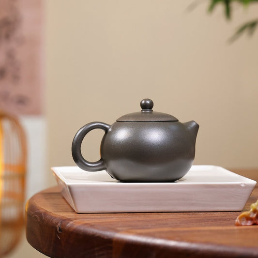 Yixing Zisha Teapot [Lotus Leaf Xishi] (Reduction-fired Zhu Ni - 280ml)